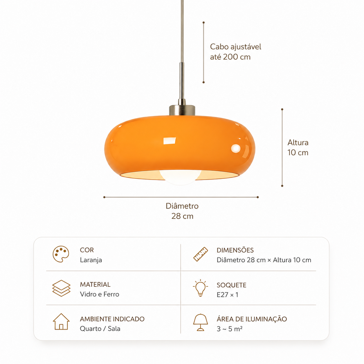 Pendente de Teto Moderno Dome TG