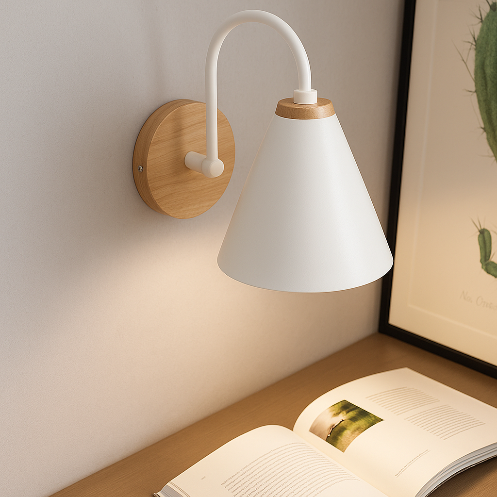 Arandela de Parede Interna em Madeira Premium